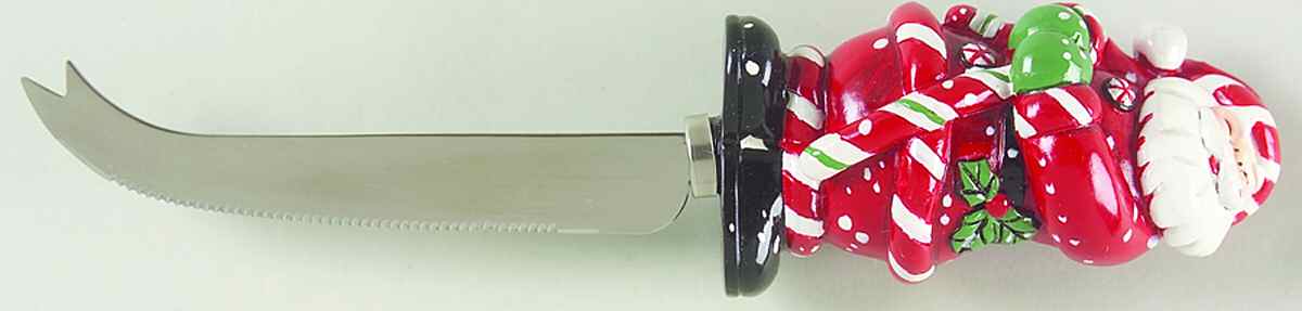 Peppermint Santa Cheese Knife with Stainless Blade by Certified International-1
