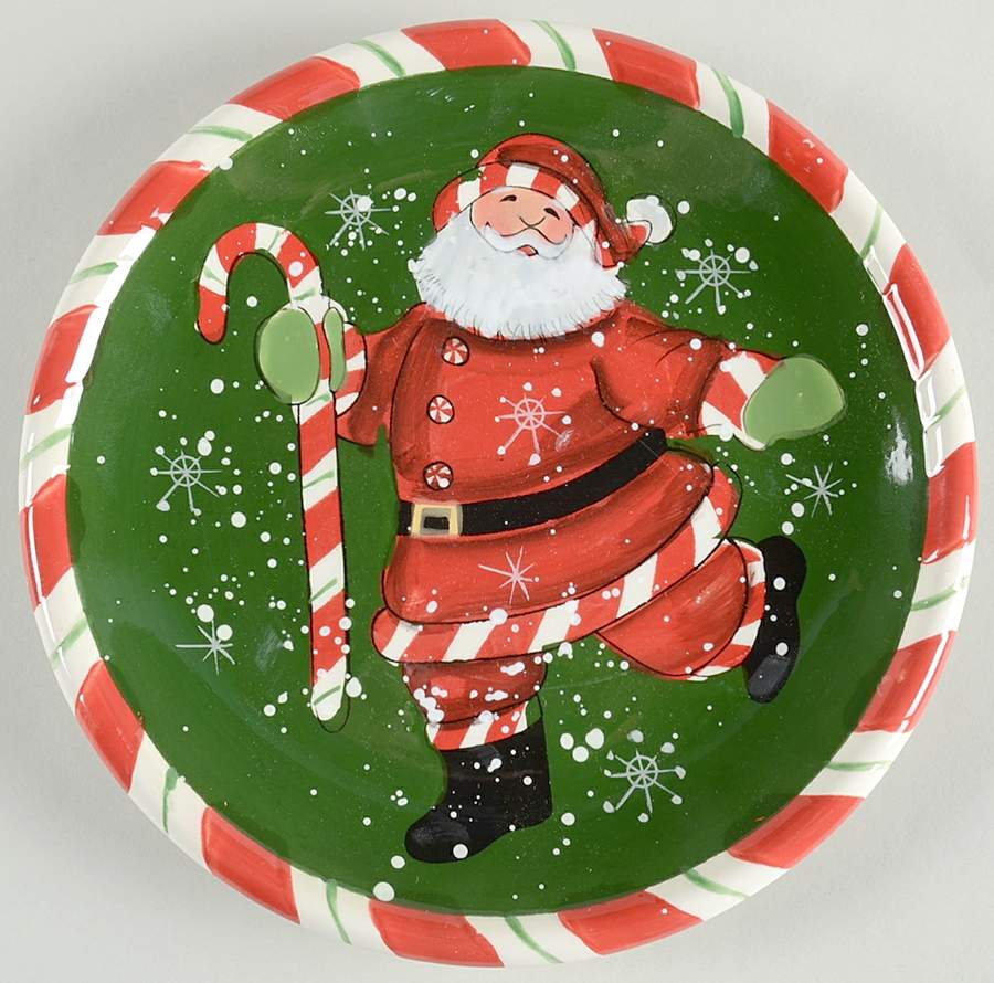 Peppermint Santa Dessert/Pie Plate by Certified International-1
