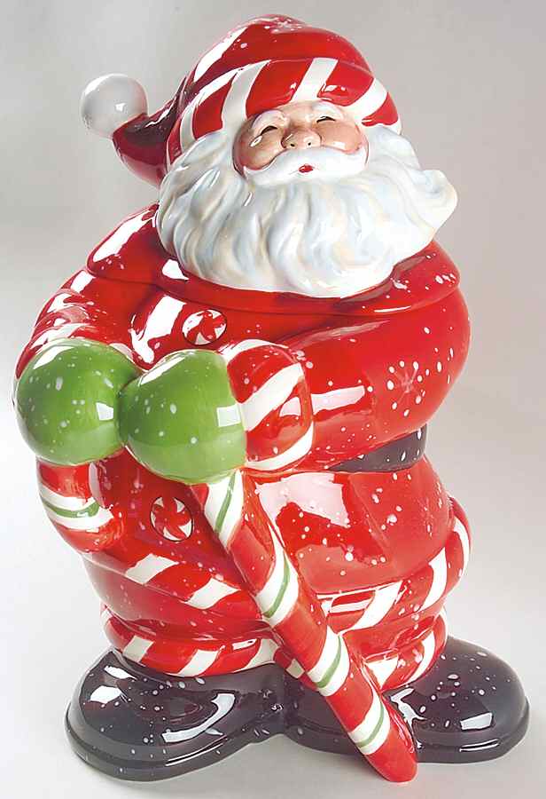 Peppermint Santa Figural Cookie Jar & Lid by Certified International-1