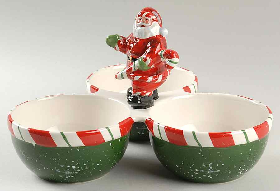 Peppermint Santa 3 Section Server by Certified International-1