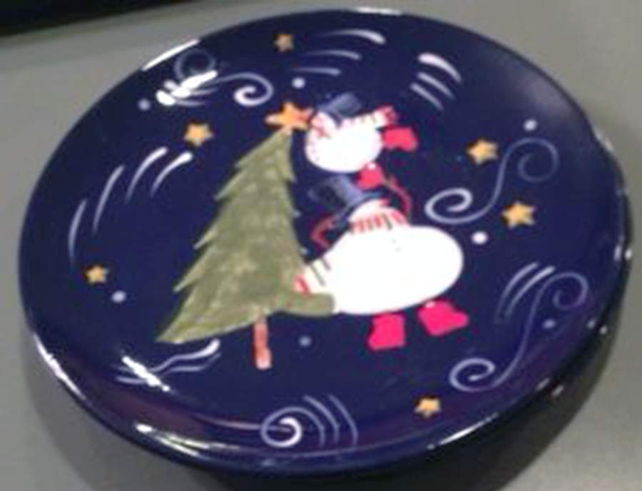 Cool Snowman Dessert/Pie Plate by Certified International-1