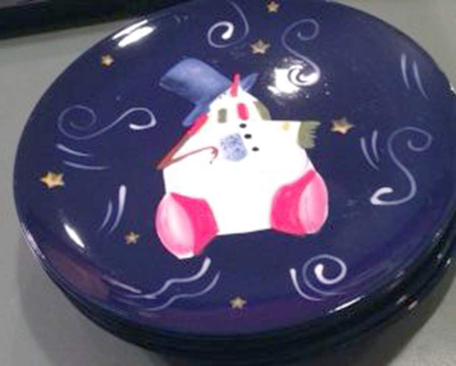 Cool Snowman Dessert/Pie Plate by Certified International-1