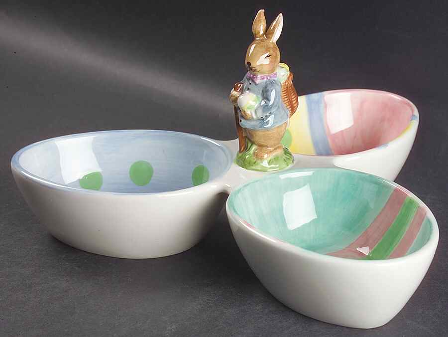 Bunny Blossoms 3 Section Server by Certified International-1