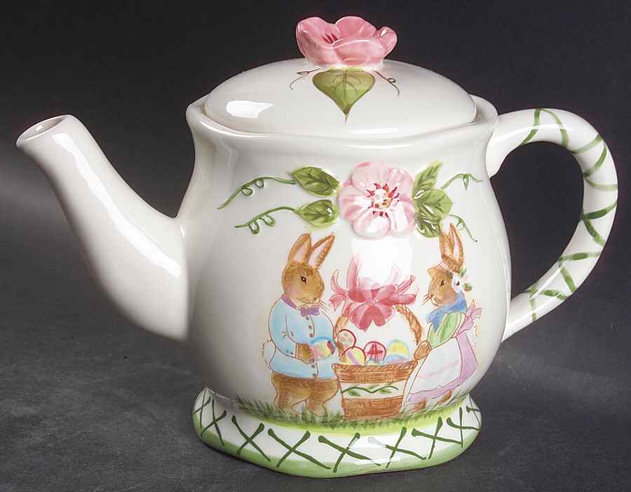 Bunny Blossoms Teapot & Lid by Certified International-1