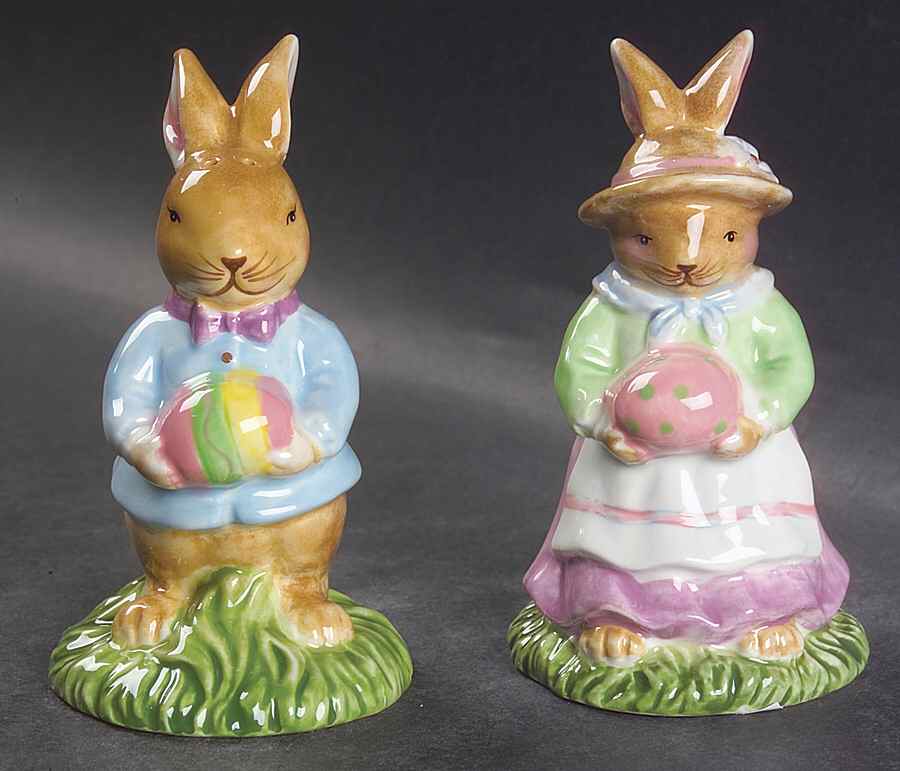 Bunny Blossoms Figural Salt and Pepper by Certified International-1