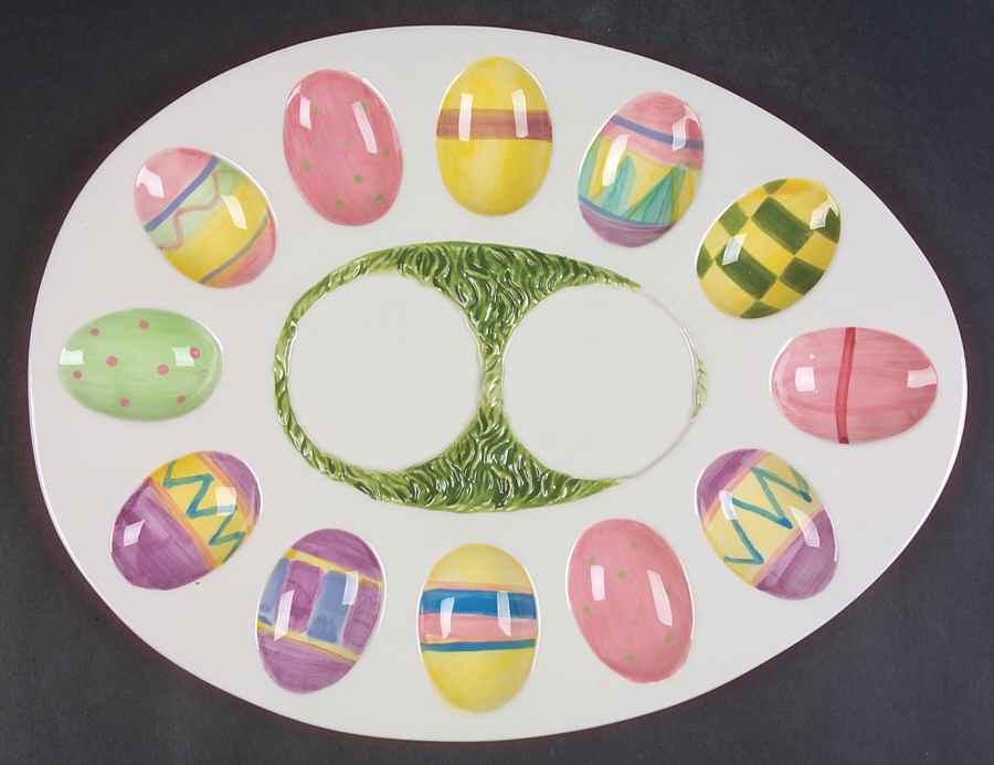 Bunny Blossoms Deviled Egg Plate by Certified International-1