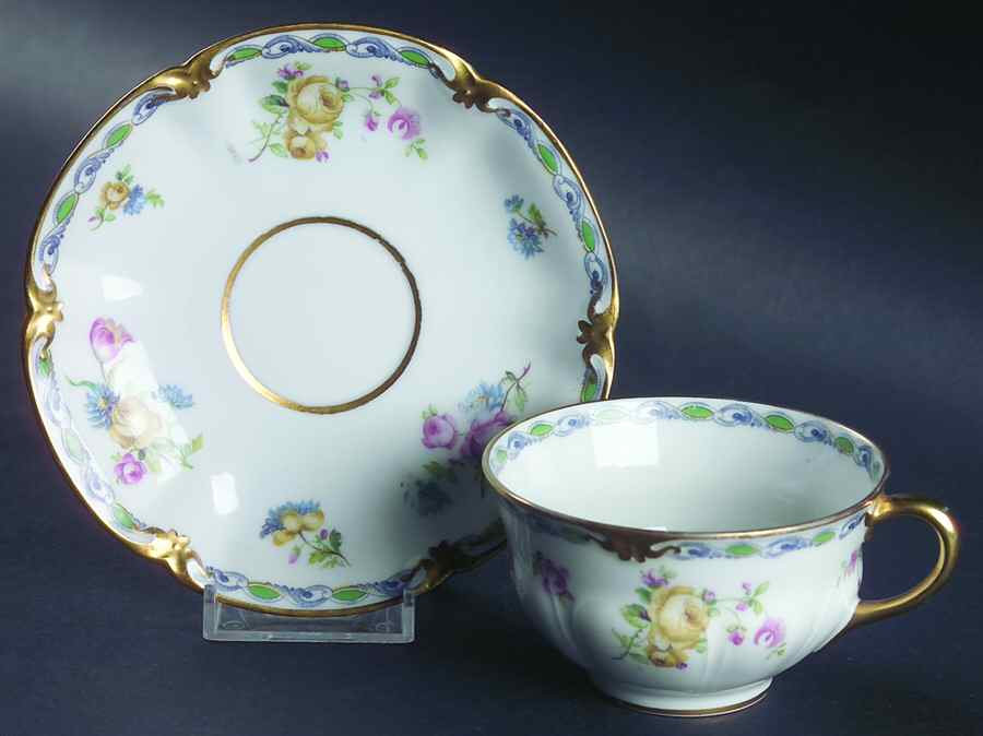 CHF1336 Footed Cup & Saucer Set by Charles Field Haviland-1