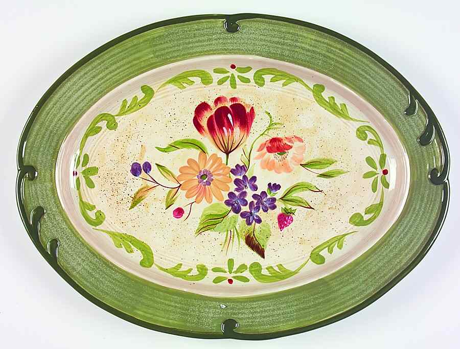 Bouquet 18" Oval Serving Platter by Certified International-1