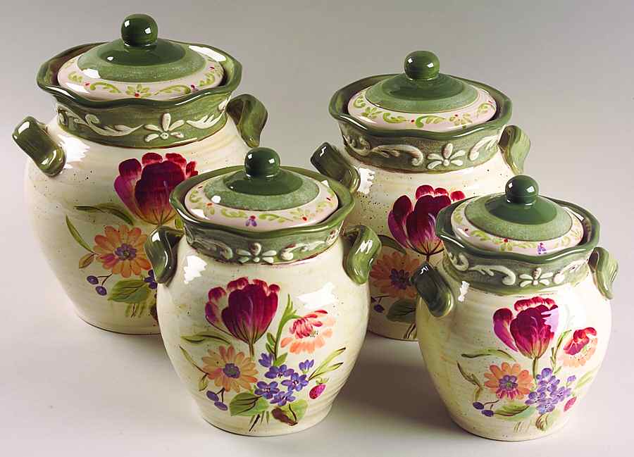 Bouquet (4 Piece) Canister Set (Box Set) by Certified International-1