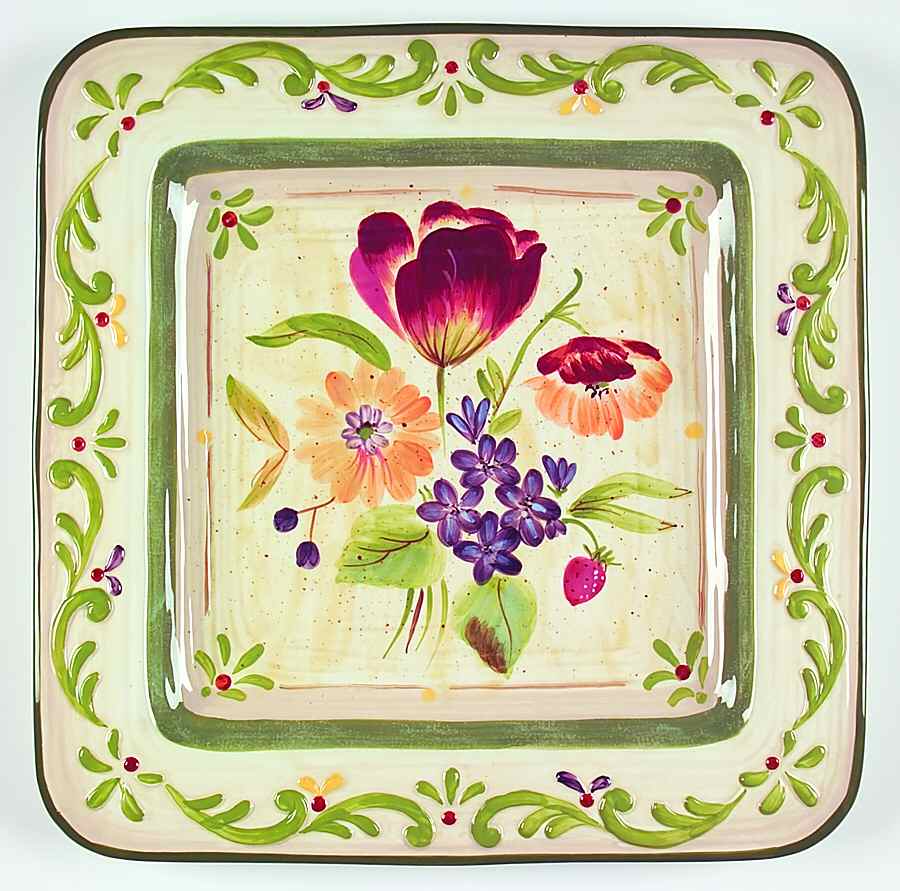 Bouquet 16" Square Serving Platter by Certified International-1