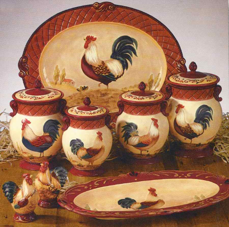 Tuscan Rooster (4 Piece) Canister Set (Box Set) by Certified International-1
