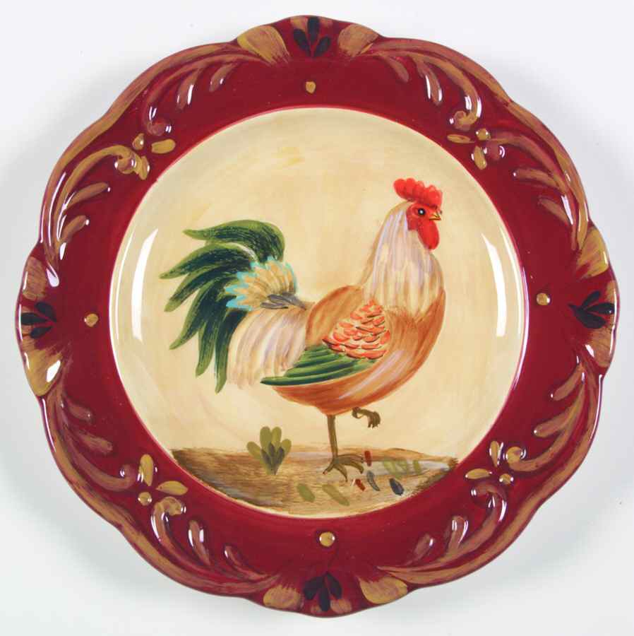 Tuscan Rooster Dessert/Pie Plate by Certified International-1