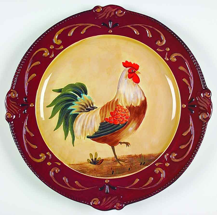 Tuscan Rooster 16" Chop Plate (Round Platter) by Certified International-1