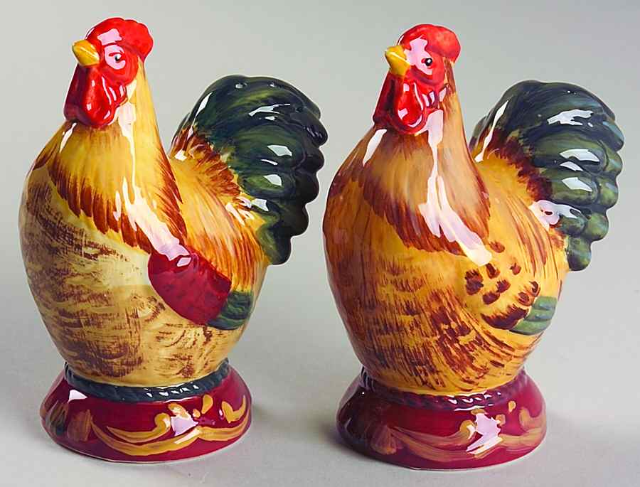 Tuscan Rooster Figural Salt & Pepper Set by Certified International-1