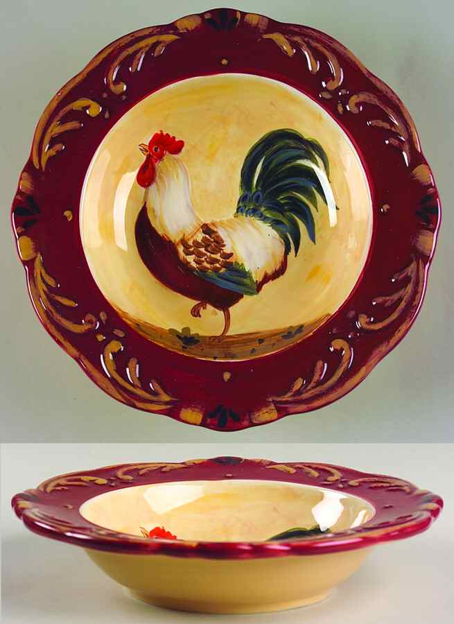 Tuscan Rooster Rim Soup Bowl by Certified International-1