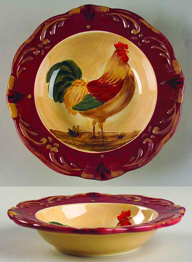 Tuscan Rooster Rim Soup Bowl by Certified International-1