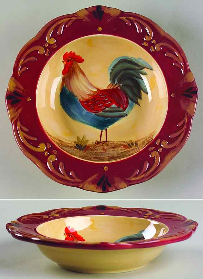 Tuscan Rooster Rim Soup Bowl by Certified International-1