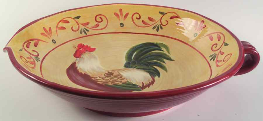 Tuscan Rooster 17" Bowl with Handle with Spout by Certified International-1