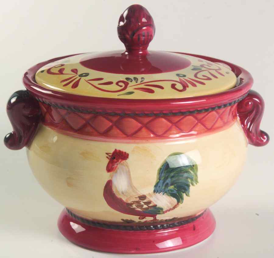 Tuscan Rooster Sugar Bowl & Lid by Certified International-1