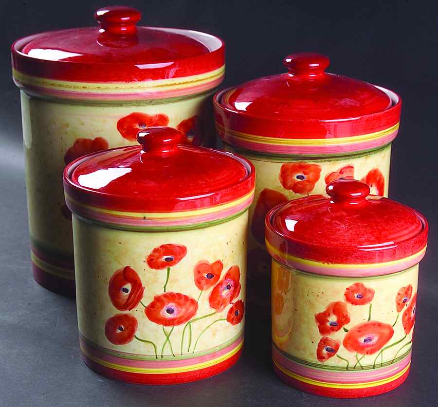 Poppies (4 Piece) Canister Set (Box Set) by Certified International-1