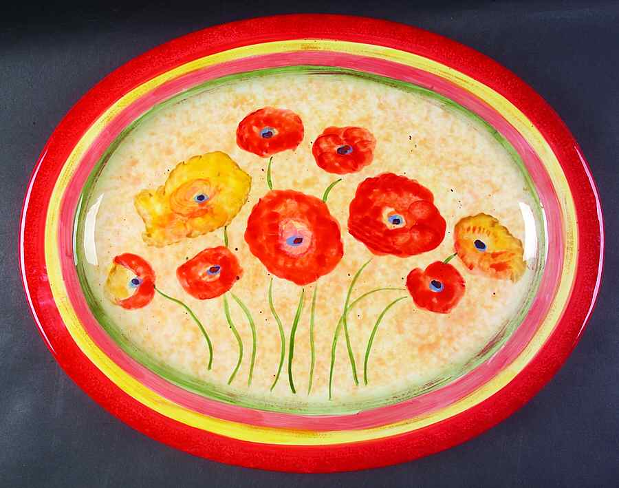 Poppies 18" Oval Serving Platter by Certified International-1
