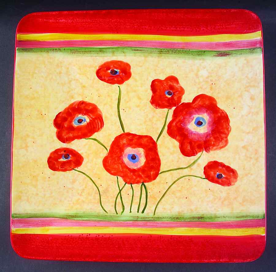 Poppies 13" Square Serving Platter by Certified International-1