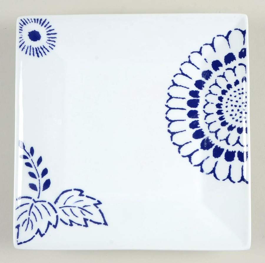 Whiteware Blue Floral Salad Plate by The Cellar (China)-1