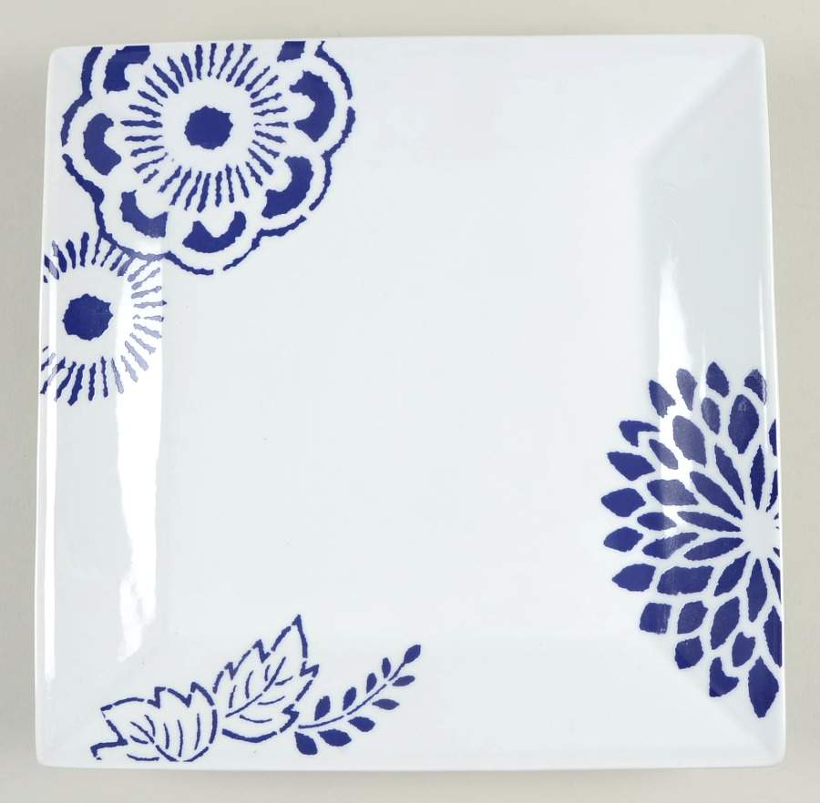 Whiteware Blue Floral Dinner Plate by The Cellar (China)-1
