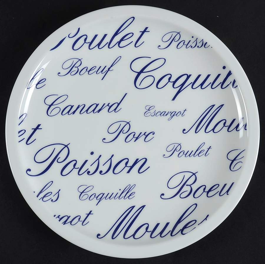 Whiteware Blue Poulet Coupe Salad Plate by The Cellar (China)-1