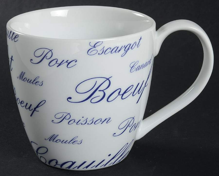 Whiteware Blue Poulet Mug by The Cellar (China)-1