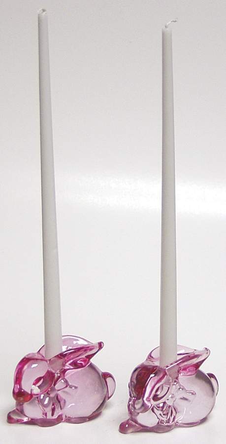 Easter Glass Bunny Taper Candle Holder - Set of 2 by Lenox-1