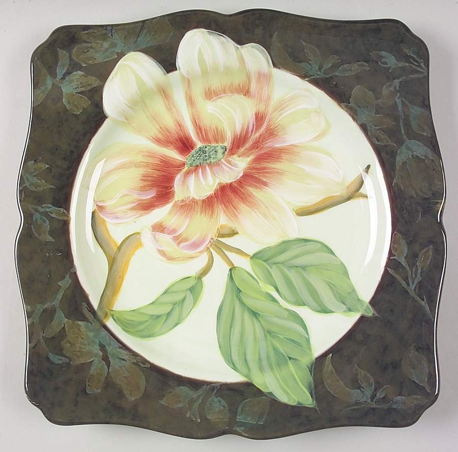 Scarlet Magnolia 13" Square Serving Platter by Certified International-1