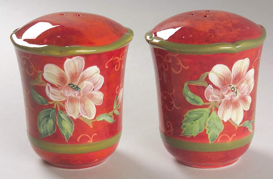Scarlet Magnolia Salt & Pepper Set by Certified International-1