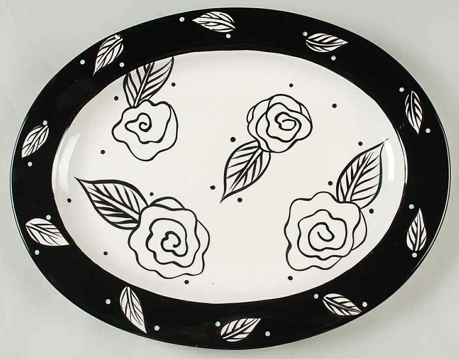 Evening Rose 18" Oval Serving Platter by Certified International-1