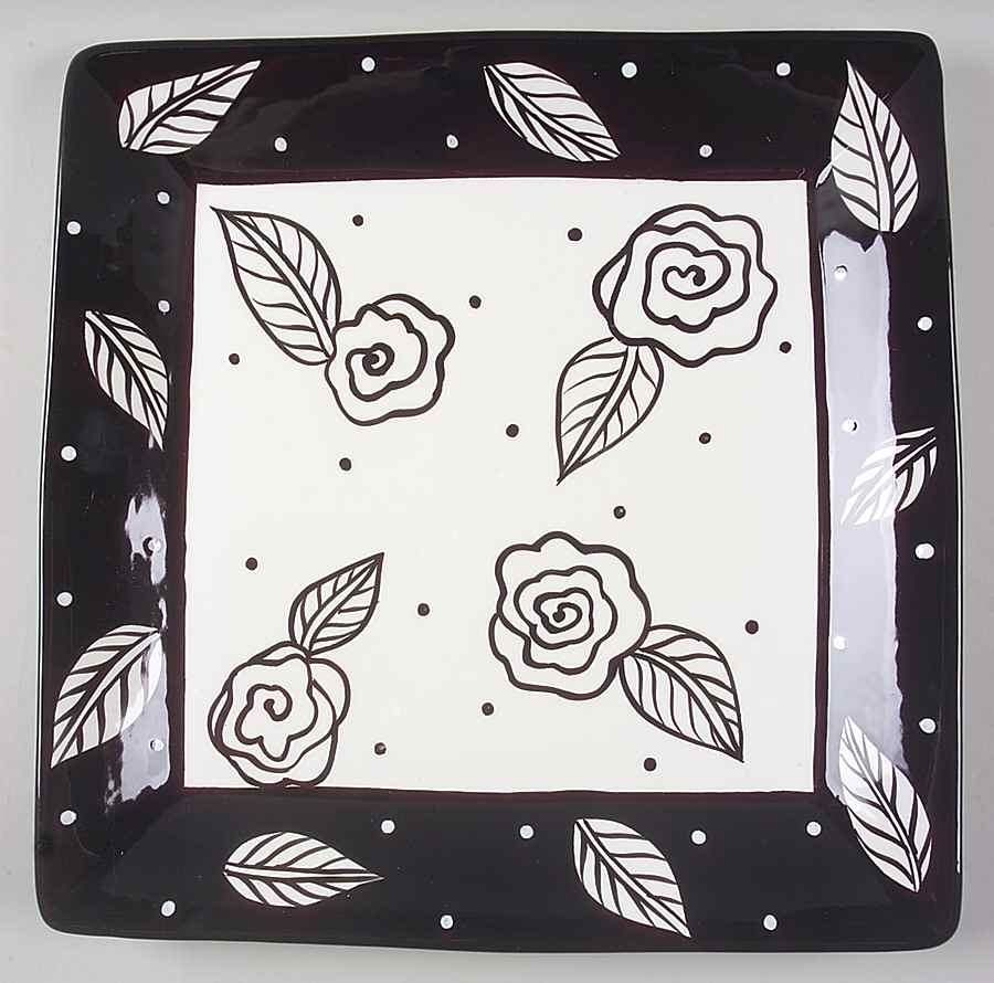 Evening Rose 13" Square Serving Platter by Certified International-1