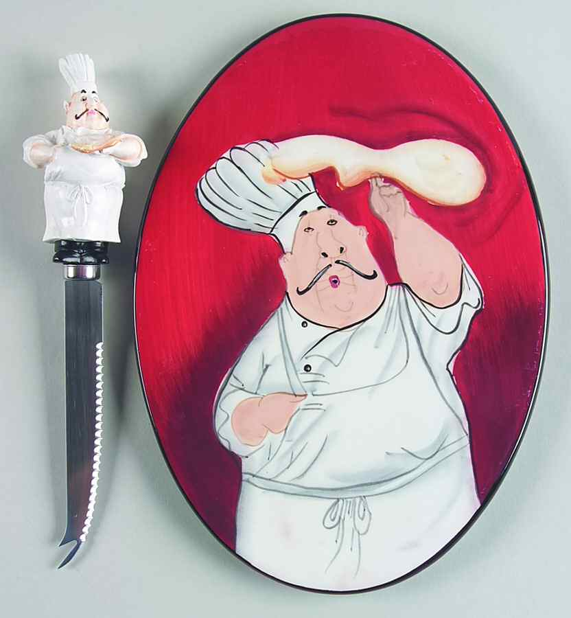 A la Carte Chefs Oval Cheese Plate with Knife by Certified International-1