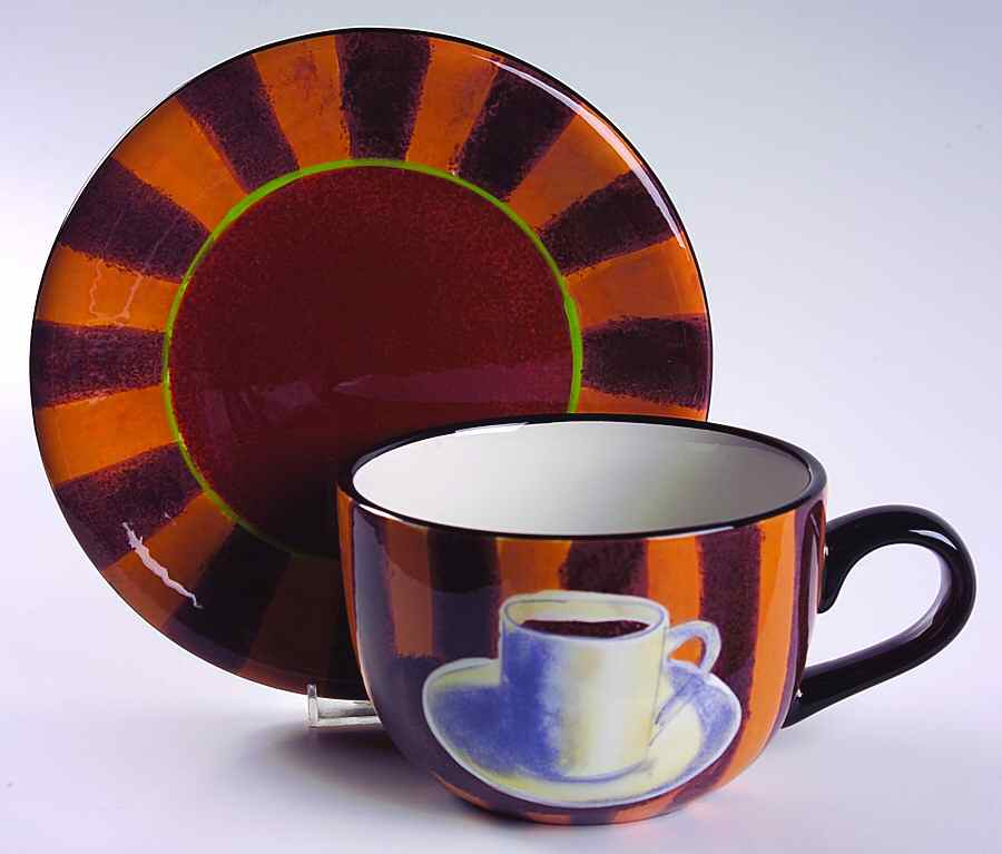 French Roast Cafe Au Lait Cup & Saucer Set by Certified International-1