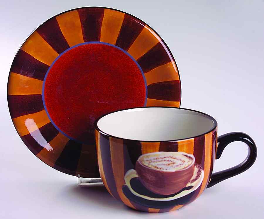 French Roast Cafe Au Lait Cup & Saucer Set by Certified International-1