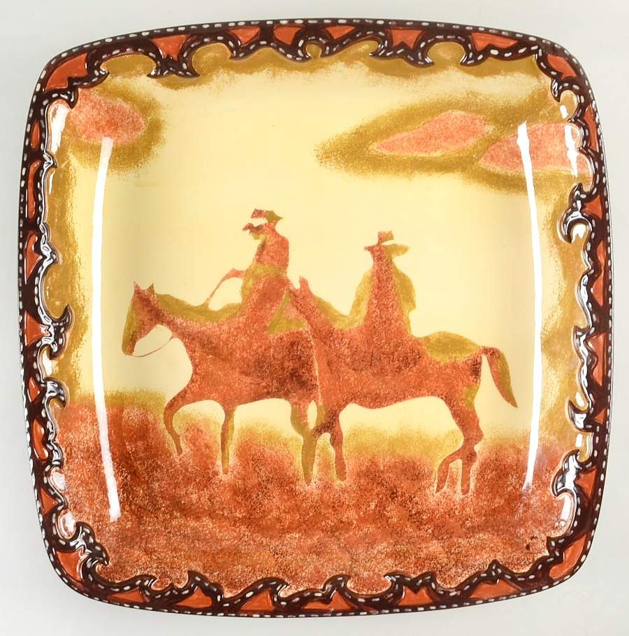Western Plain 15" Square Serving Platter by Clay Art-1