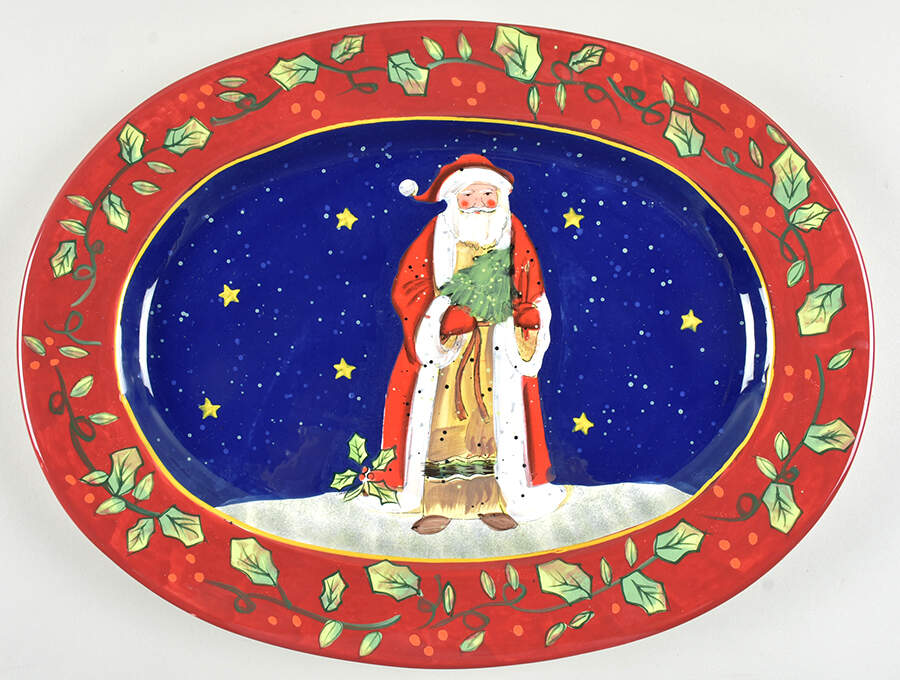 Victorian Santa 16" Oval Serving Platter by Certified International-1