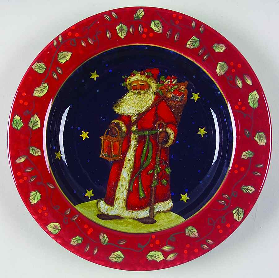 Victorian Santa Dessert/Pie Plate by Certified International-1