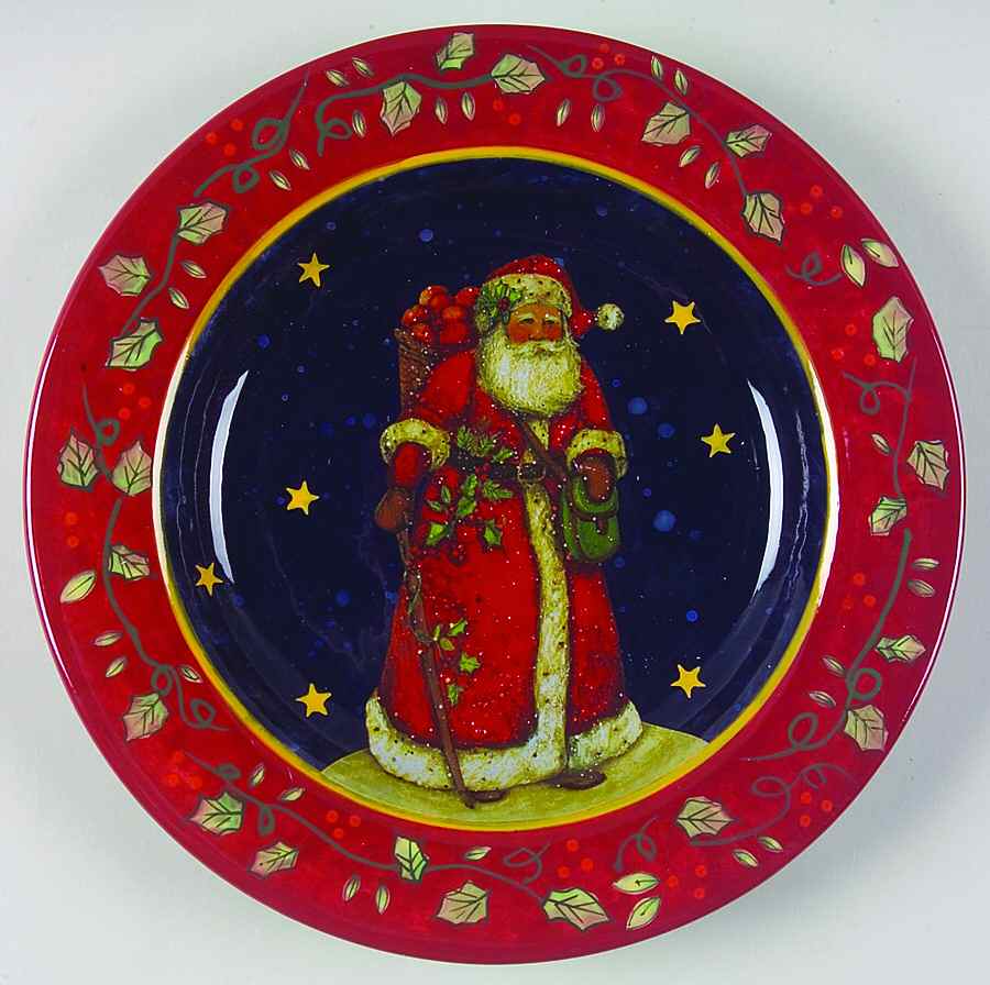 Victorian Santa Dessert/Pie Plate by Certified International-1