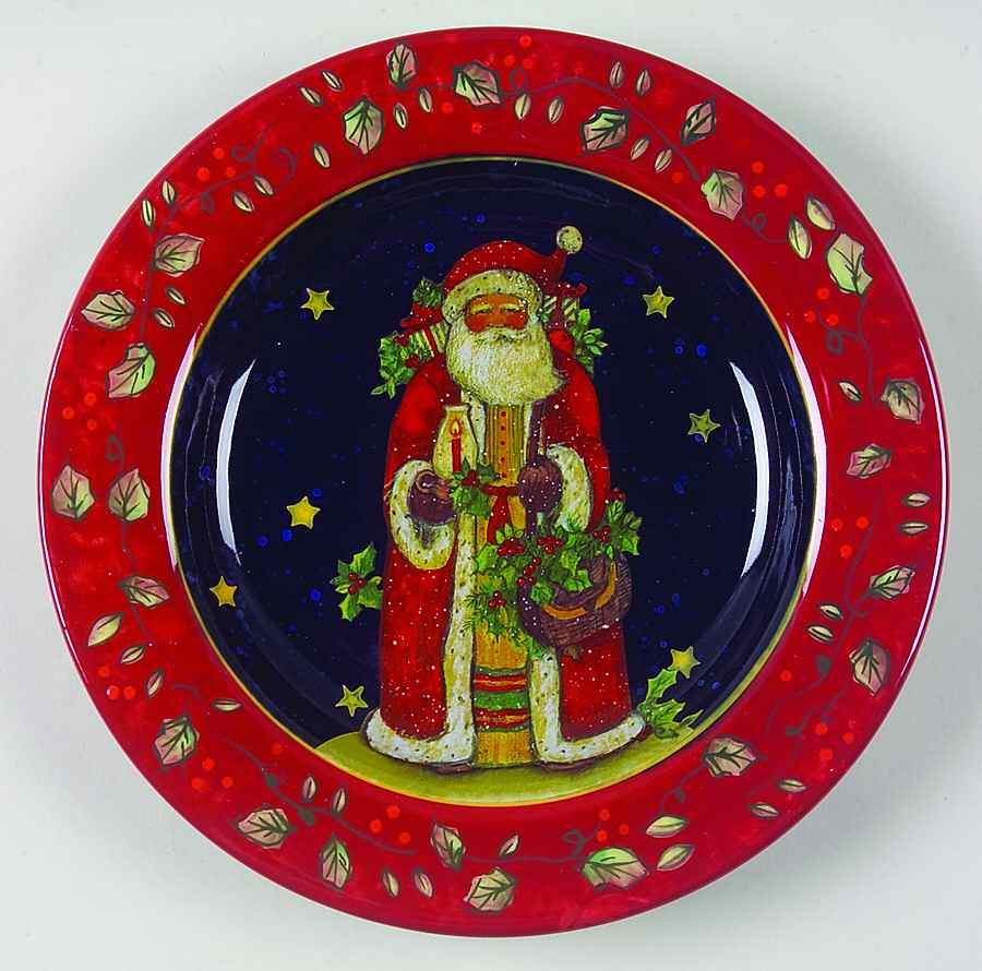 Victorian Santa Dessert/Pie Plate by Certified International-1