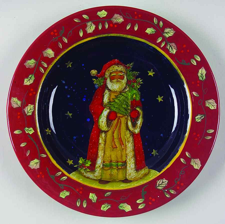 Victorian Santa Dessert/Pie Plate by Certified International-1