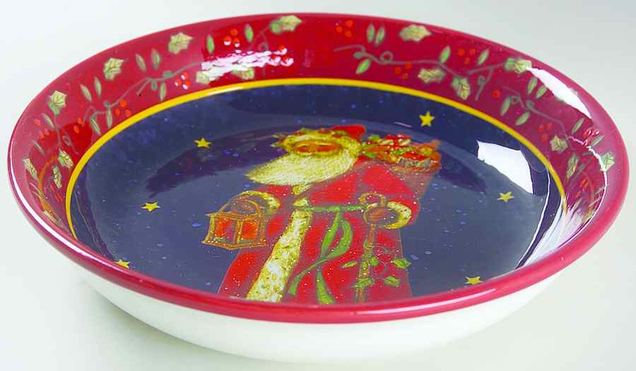 Victorian Santa 9" Individual Pasta Bowl by Certified International-1