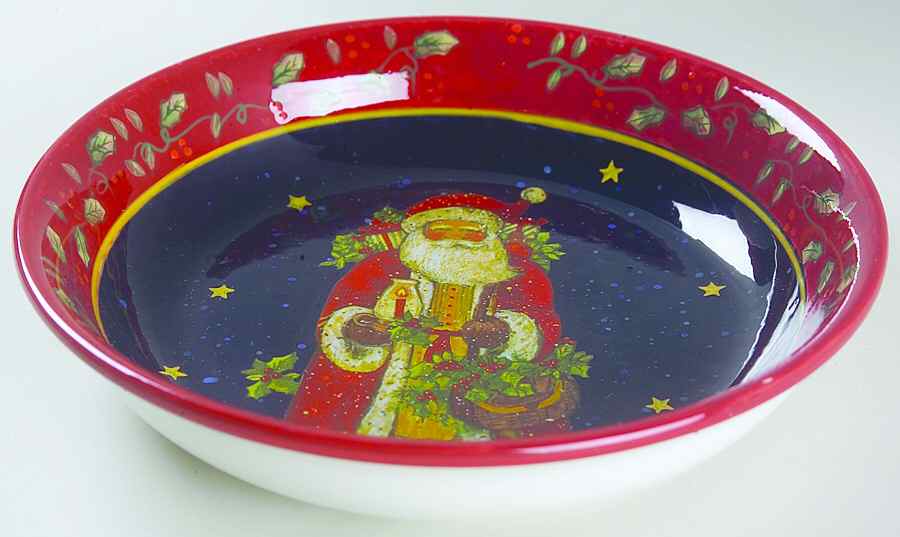 Victorian Santa 9" Individual Pasta Bowl by Certified International-1