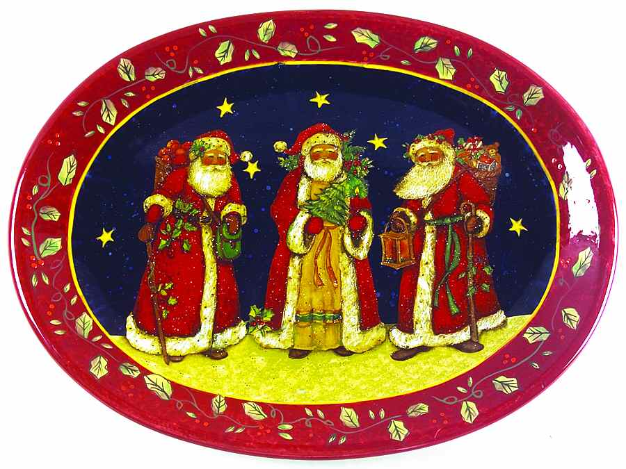 Victorian Santa 15" Oval Serving Platter by Certified International-1