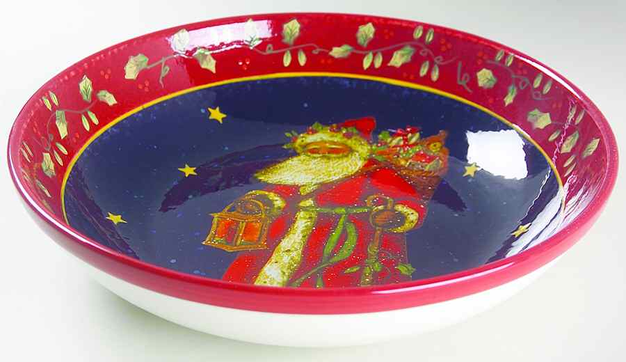 Victorian Santa 13" Pasta Serving Bowl by Certified International-1