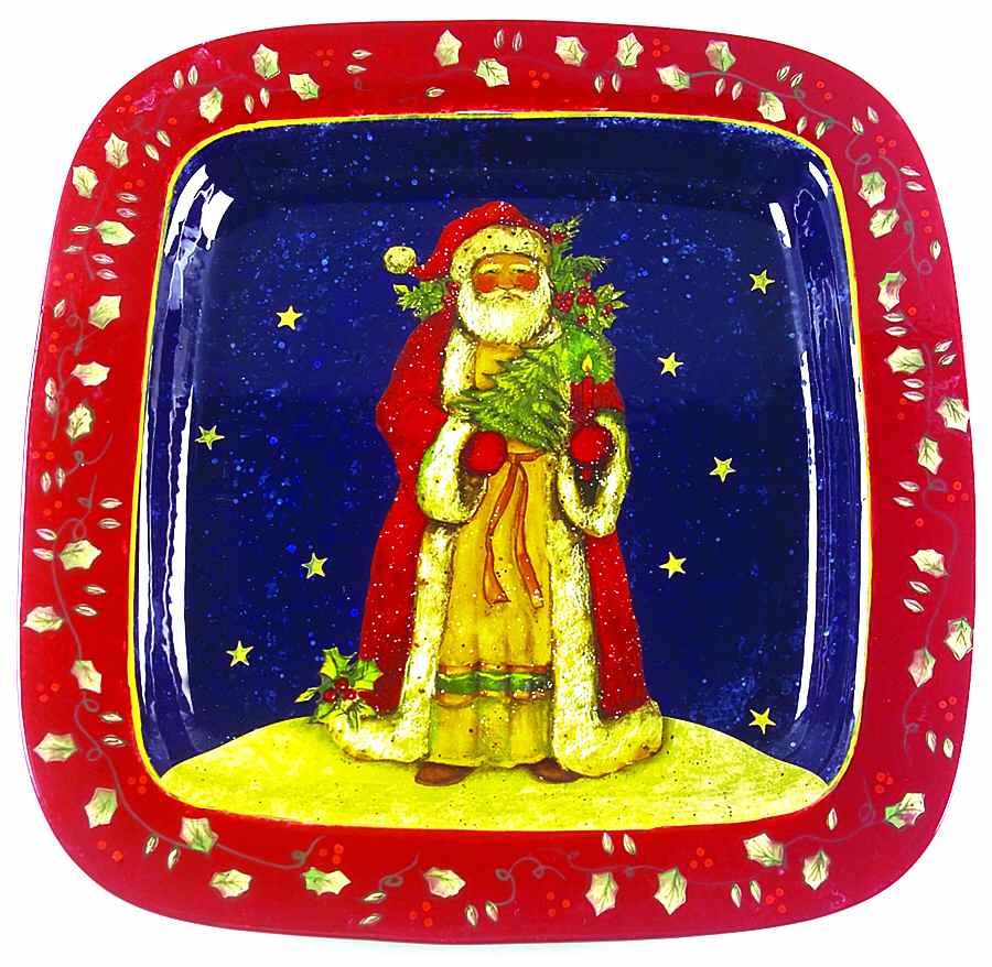 Victorian Santa 16" Square Serving Platter by Certified International-1