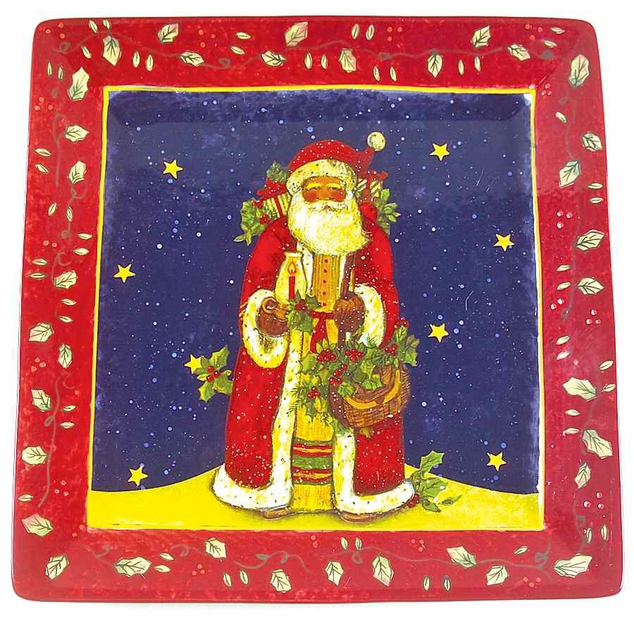 Victorian Santa 13" Square Serving Platter by Certified International-1
